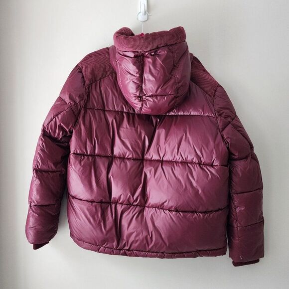 Koolaburra by Ugg Midweight Puffer with Corduroy Accents | Women's XL | Burgundy - Picture 8 of 13